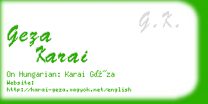 geza karai business card